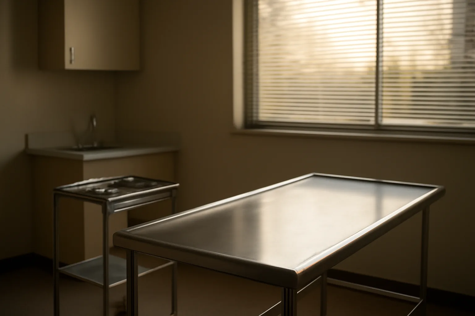 Empty clinical exam room representing the gap between CJC-1295 studies and before-after claims