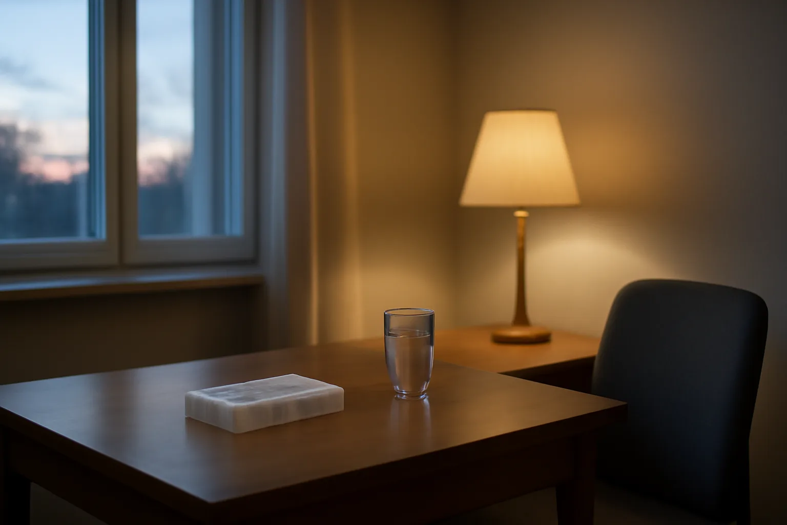 Empty consultation room desk suggesting a conversation about CJC-1295 and antidepressants